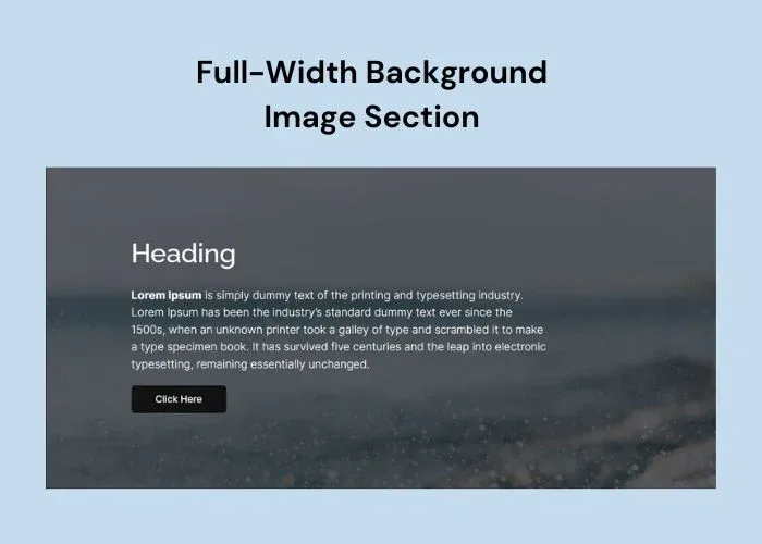 full width background image section